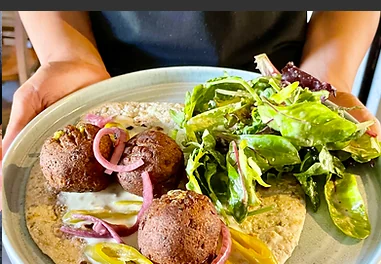 Vegetarian dish with salad at The Pelham Arms