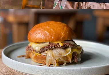 Loaded burger at The Pelham Arms