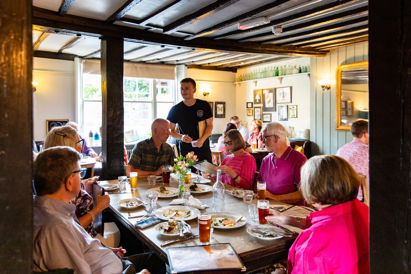 Friends dining at The Pelham Arms